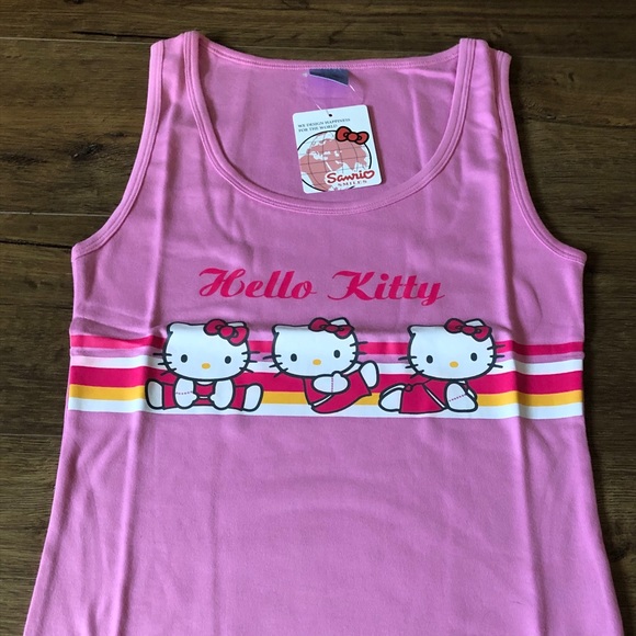 Last one! HELLO KITTY-NWT Women’s Pink Yoga Tank Tops - Picture 10 of 10